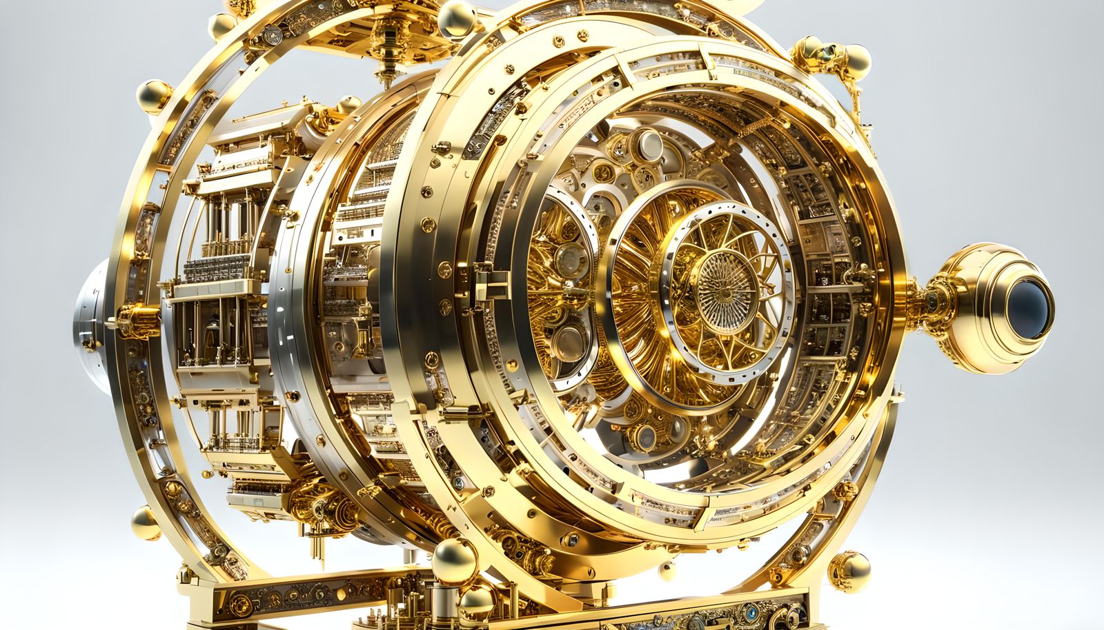 Detailed Alchemic Gold Machine in Neo-Impressionist Style