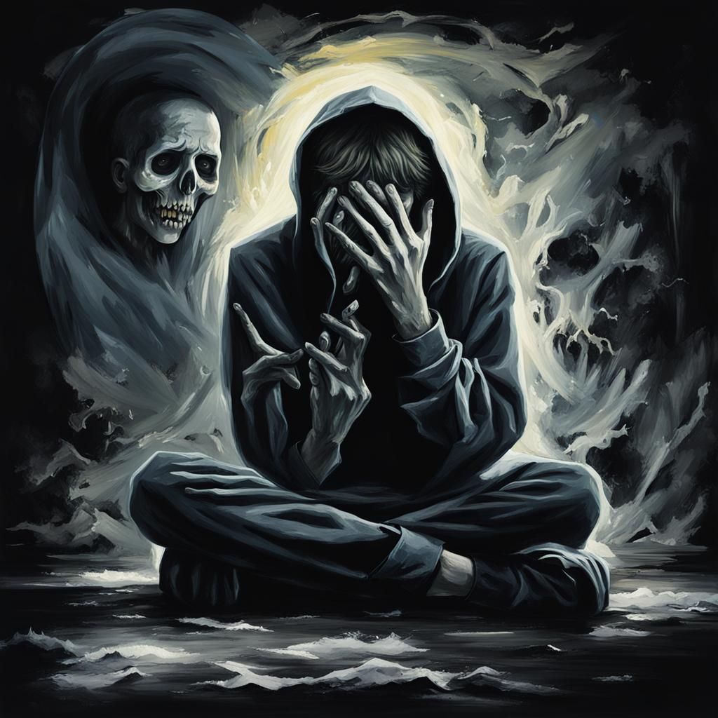 Darkness Surrounds Teenager with Ghostly Apparition