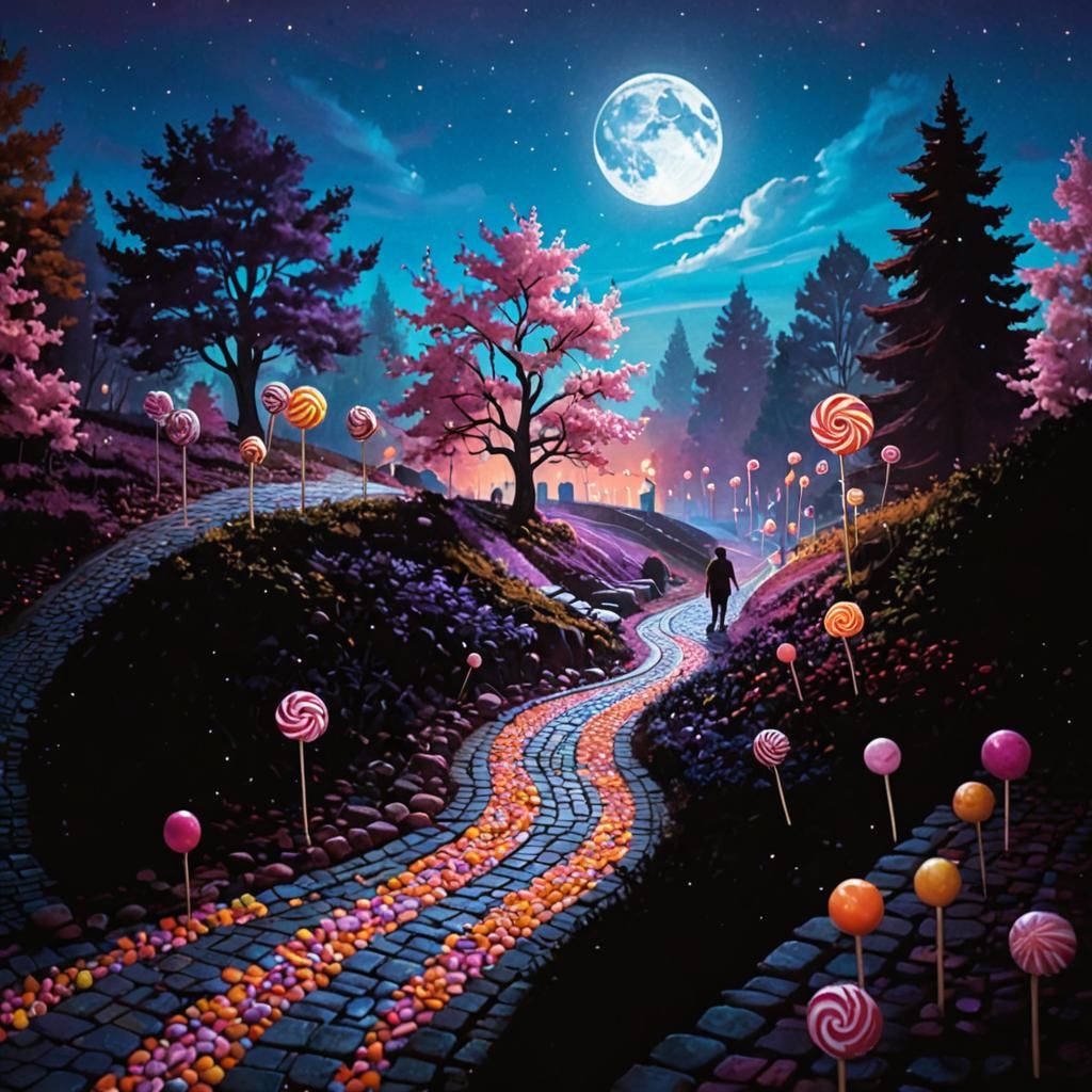 Candy Land Dreamscape in Hyperrealistic Splash Art