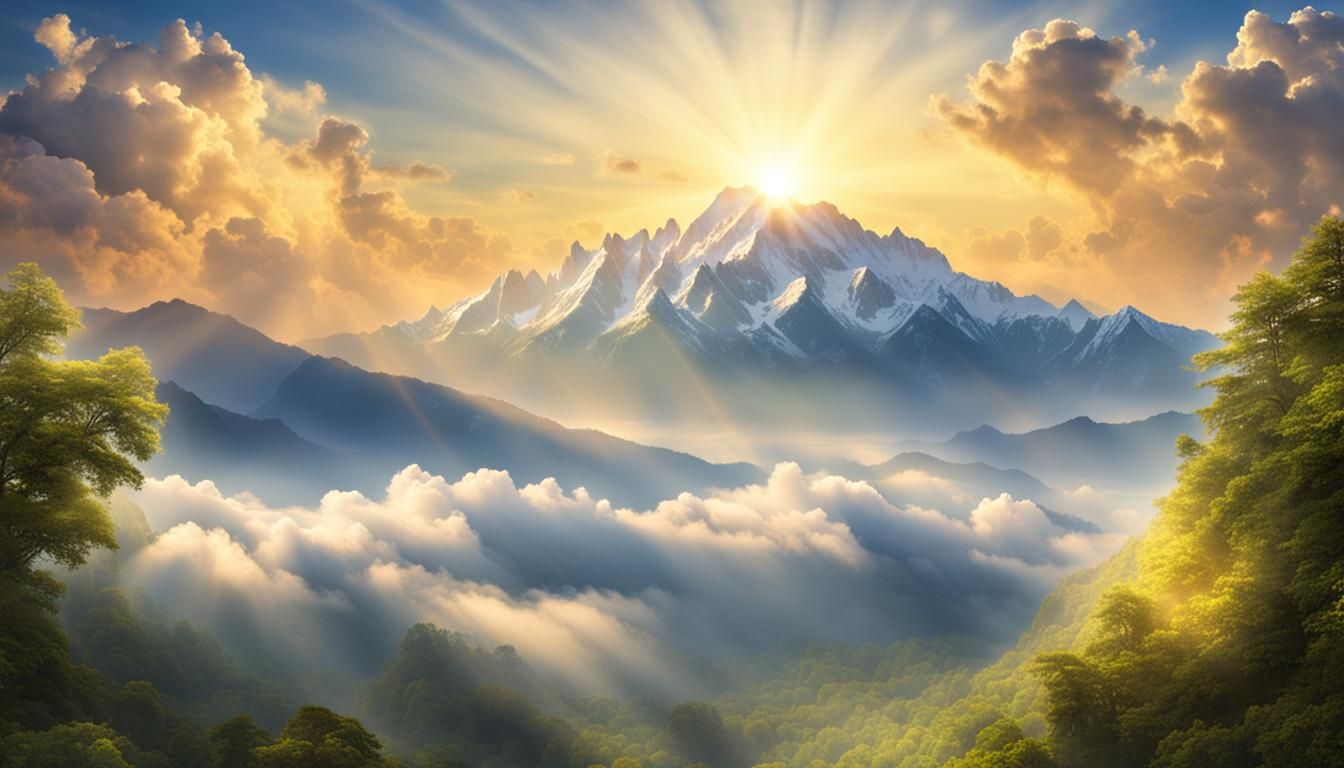 Mount Olympus at Dawn in Romantic Style