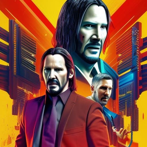 John Wick in Cyberpunk 2099 Style
