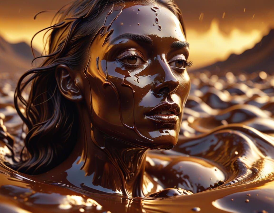 Surreal Chocolate Landscape in Salvador Dali Style