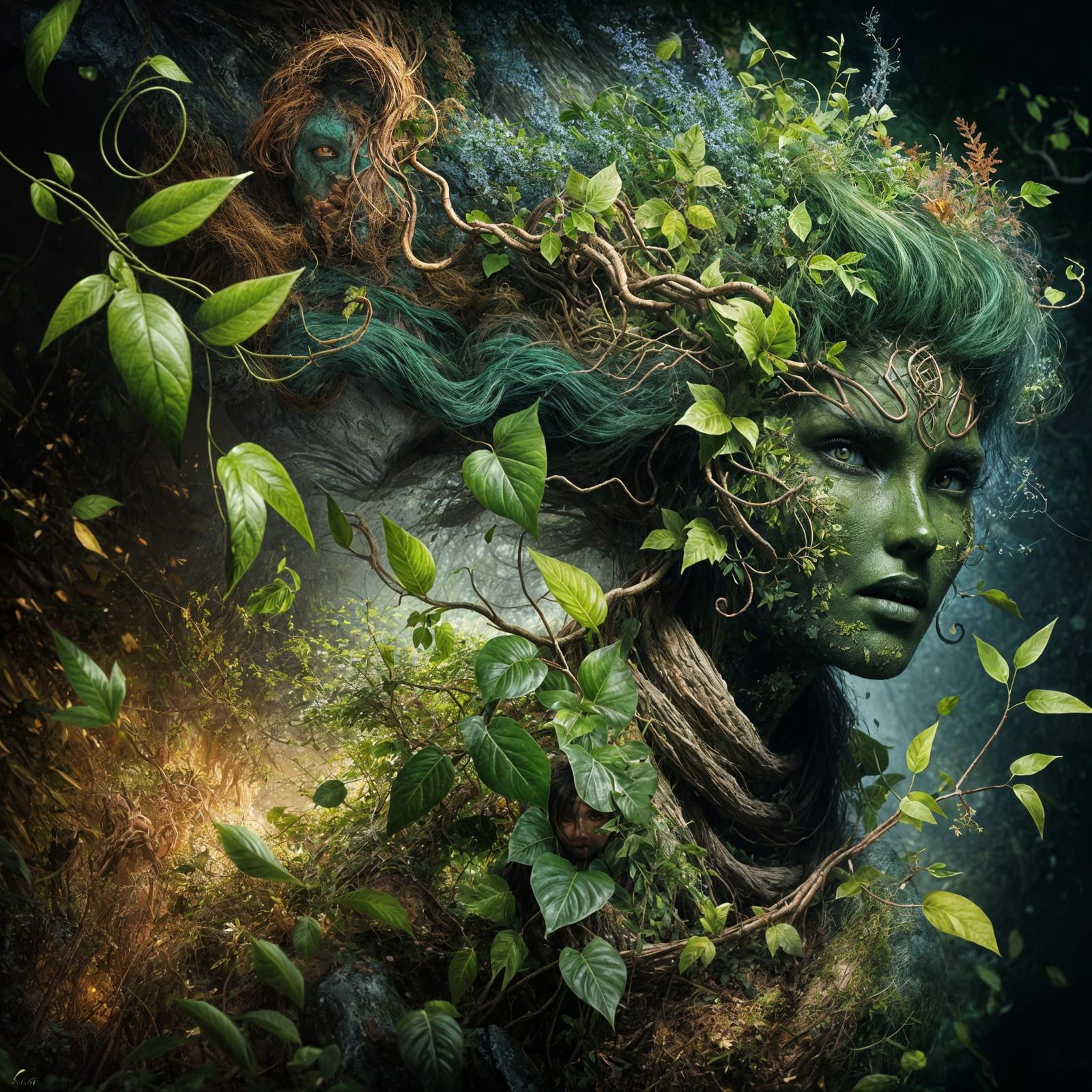 Fantasy Artwork: Wild Woman of Forest