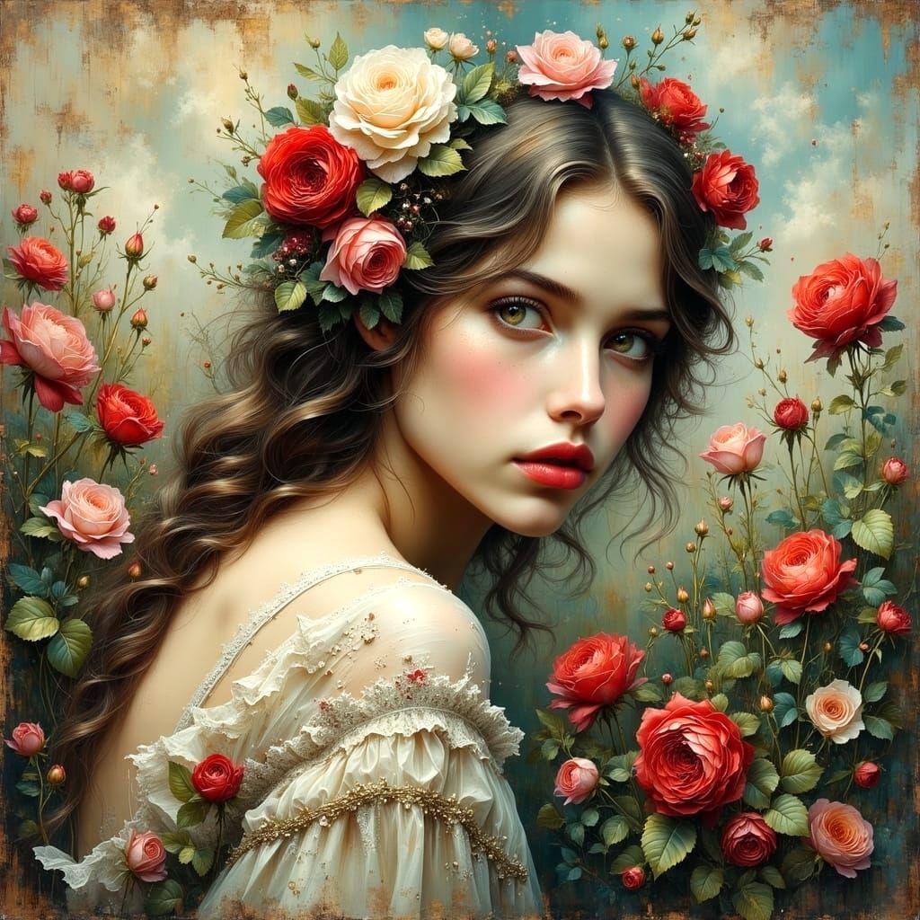 Mysterious Wild Rose in Ethereal Dreamscapes