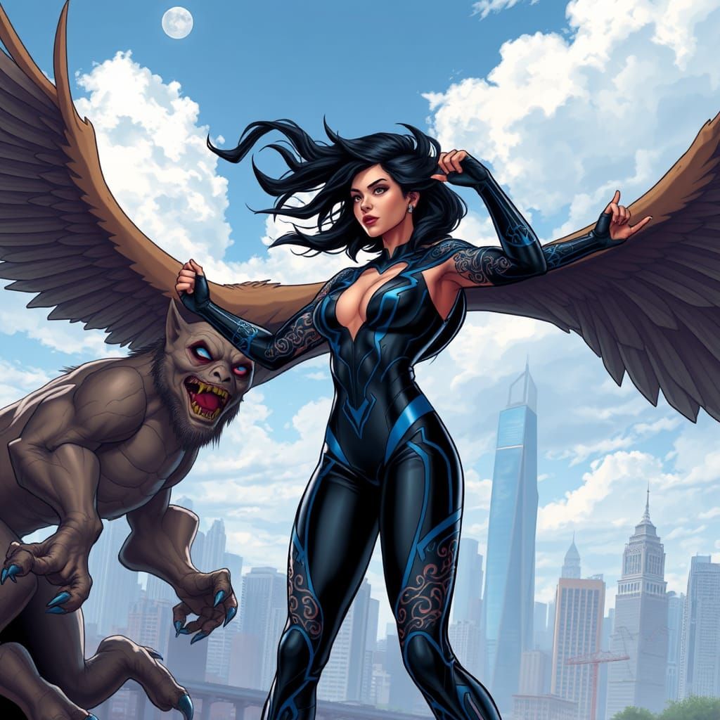 Filipina Superheroine Battles Winged Creature in Comic Art S...