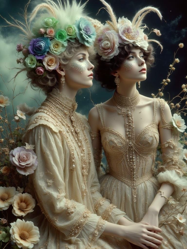 Glamorous Twins in 1920s Vogue Style
