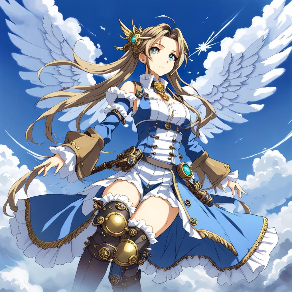 Anime Goddess Belldandy in Steampunk Style