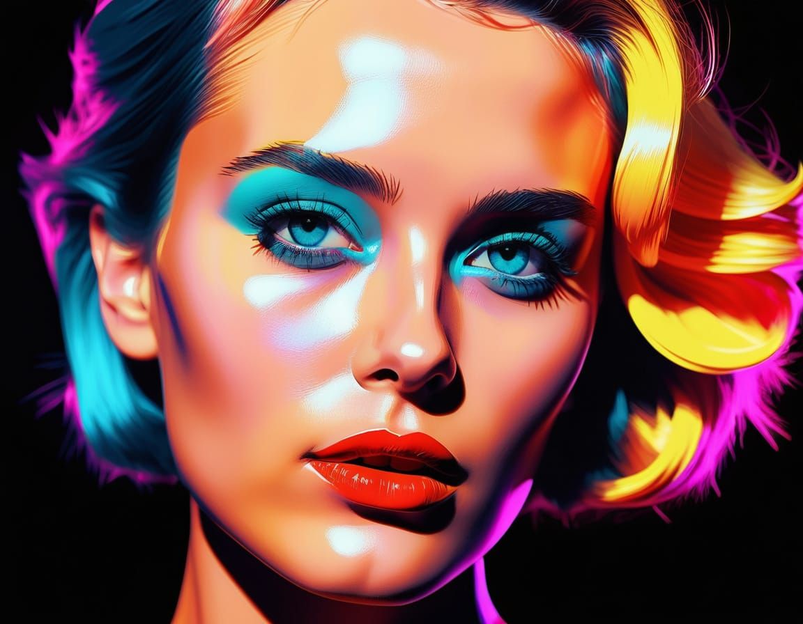 Pop Art Portrait in Andy Warhol Style