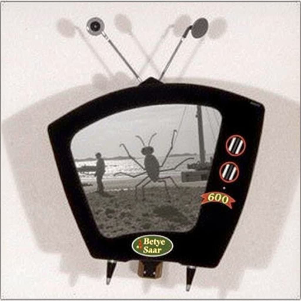 Mid Century Modern TV Bug in Retro Beach Scene