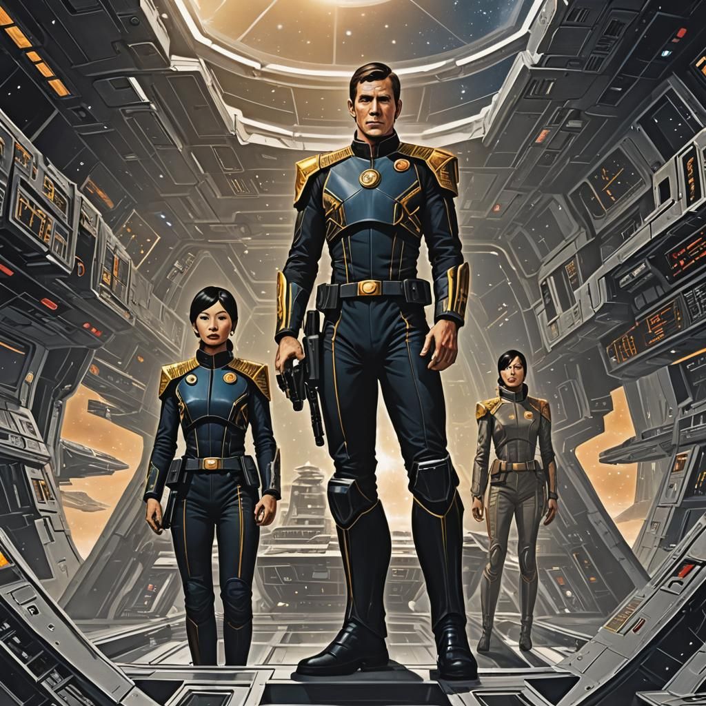The Mirror universe Jonathan Archer and Hoshi Sato on the first Enterprise with the dark dystopian Terran empire.