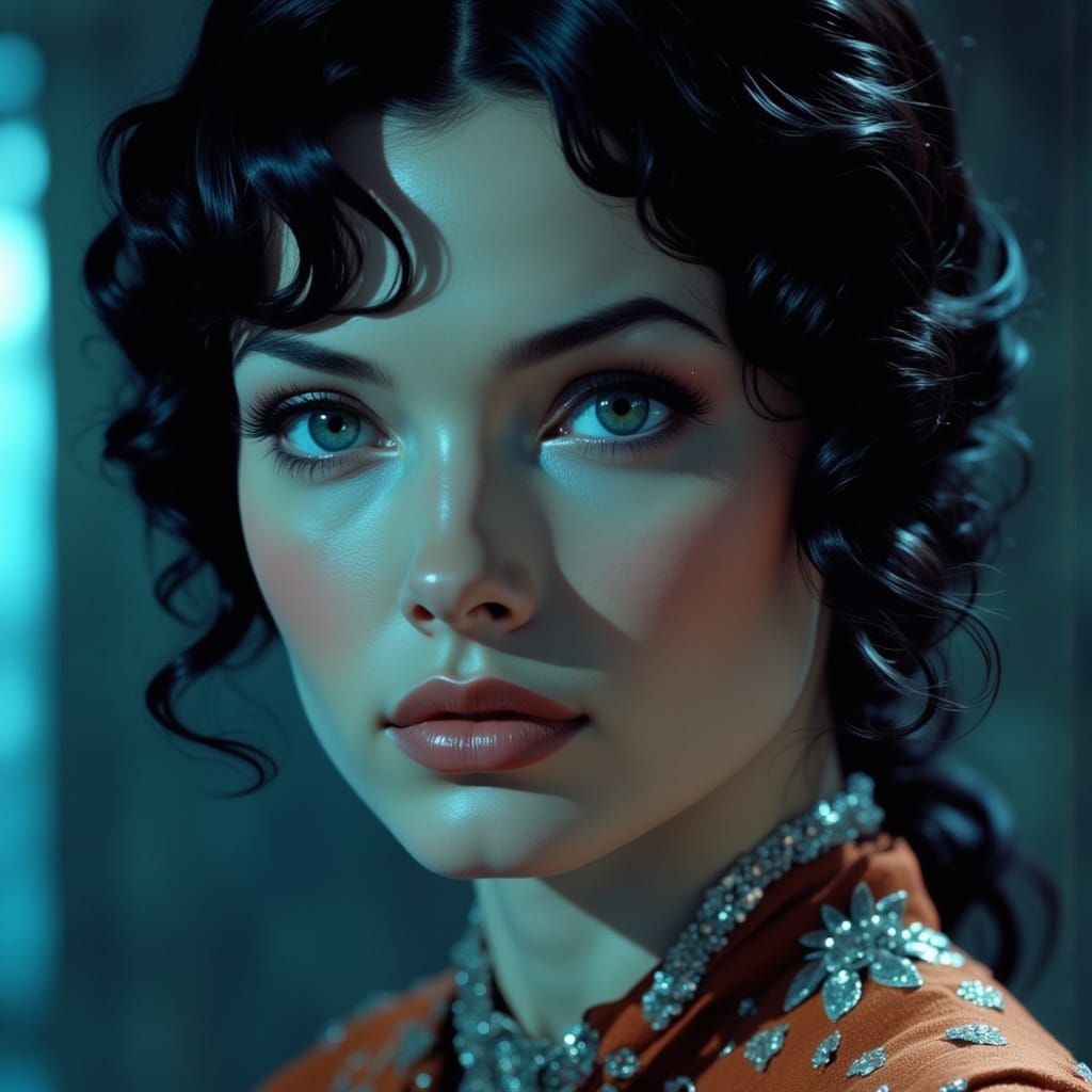 Surreal Portrait of a Starlet in Cyberpunk Aesthetic