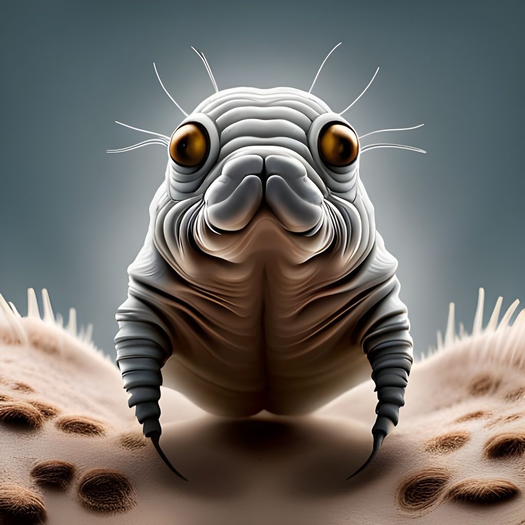 Detailed Electron Microscopy Photo of a Tardigrade