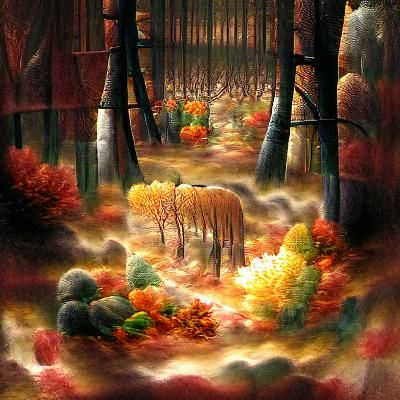 Autumn Forest Landscape in Vivid Colors