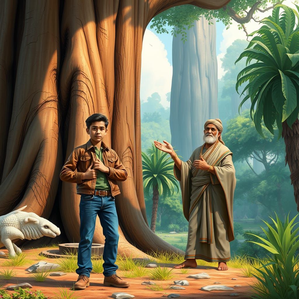 Engineer Seeks Advice Near Takhian Tree, Miyazaki Style