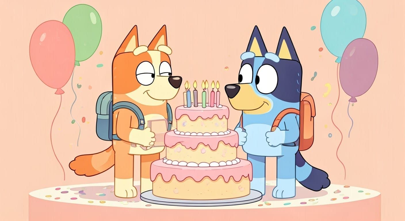 Bluey and Bingo Celebrate Birthday