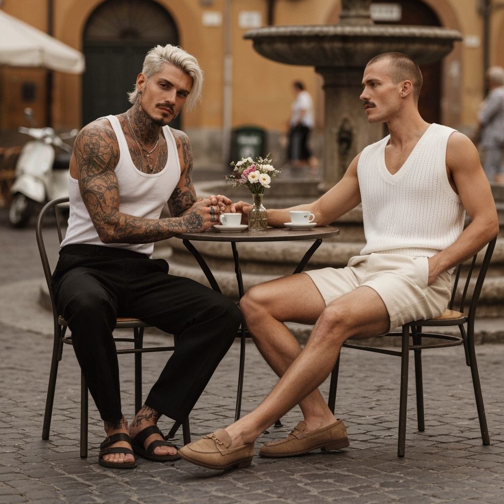 Romantic Cafe Scene in Italy: Fashion Photography