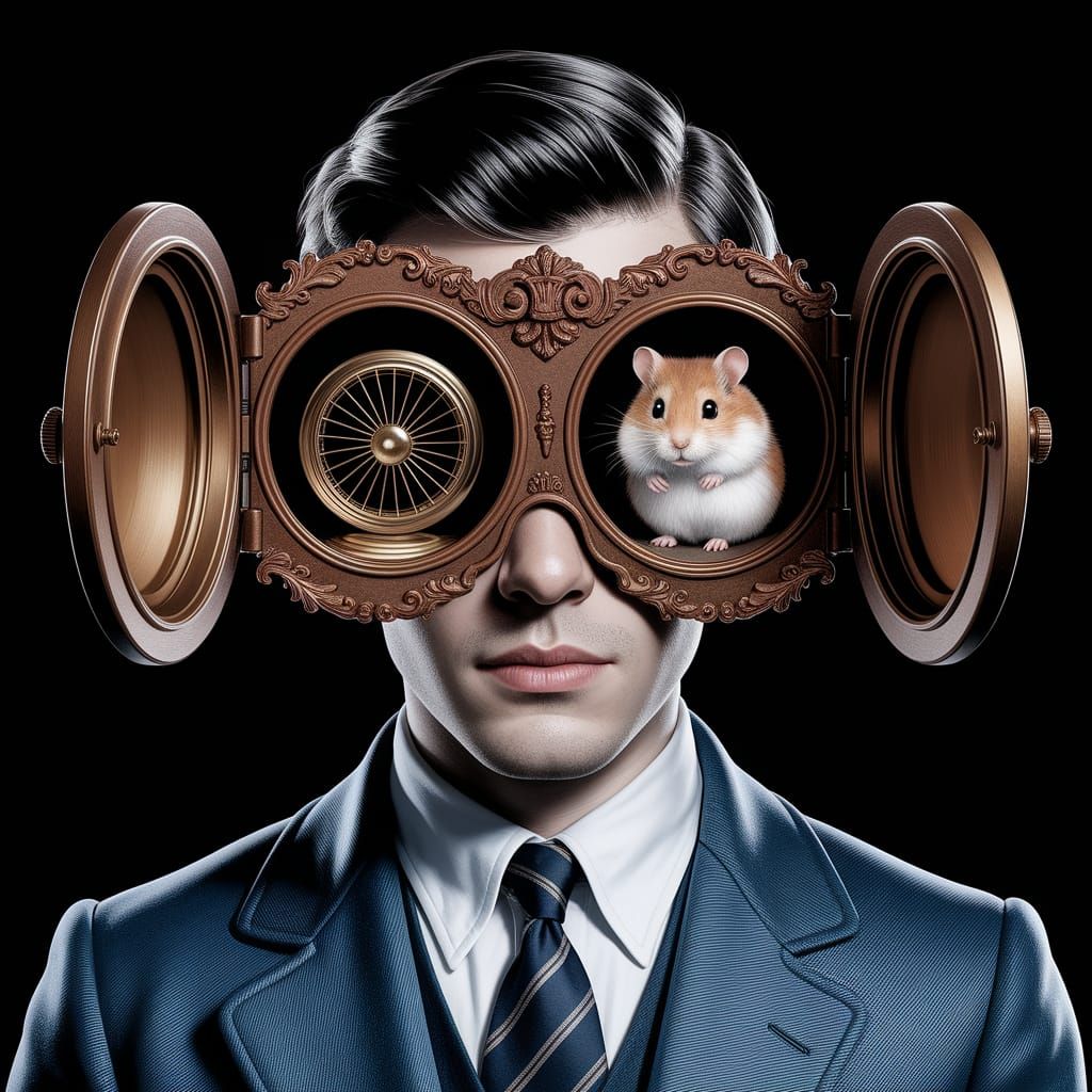 Surreal Hamster Viewer Illustration
