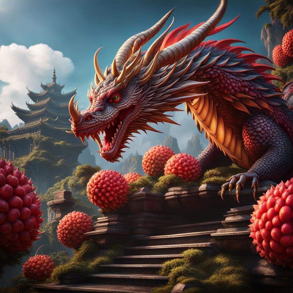 Lychee Dragon in Detailed Matte Painting