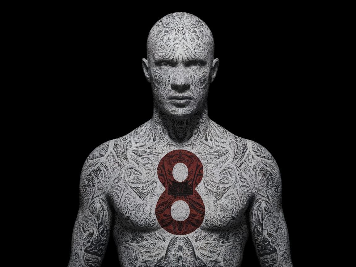 Surreal 3D Calligram Tattoo of Infinity Symbol on Mysterious...