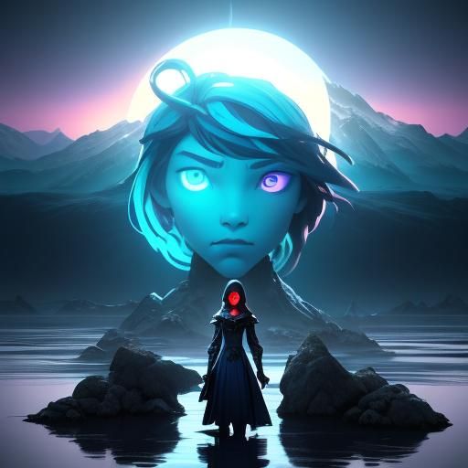 Double Exposure Portrait on Alien Planet