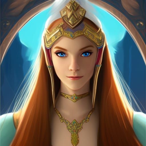 Princess Zelda Portrait in Art Nouveau Style