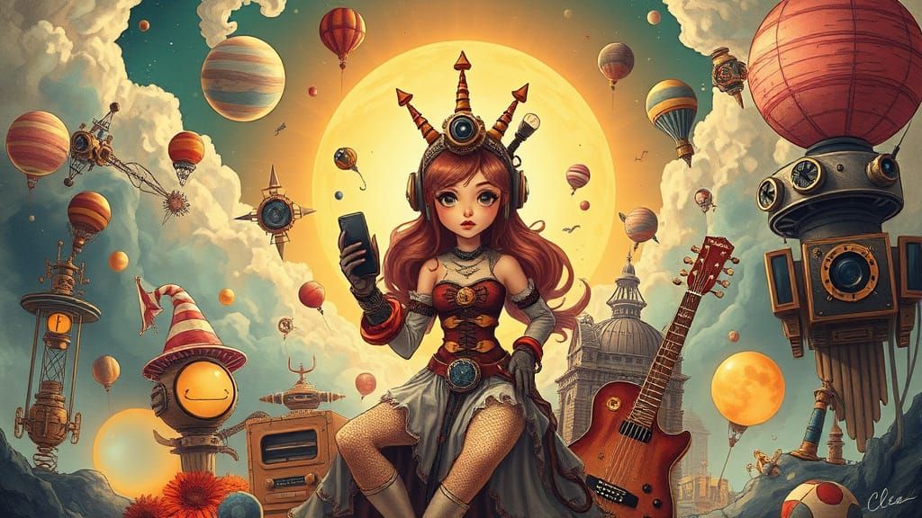 Whimsical Steampunk Birthday Celebration in Warm Golden Ligh...