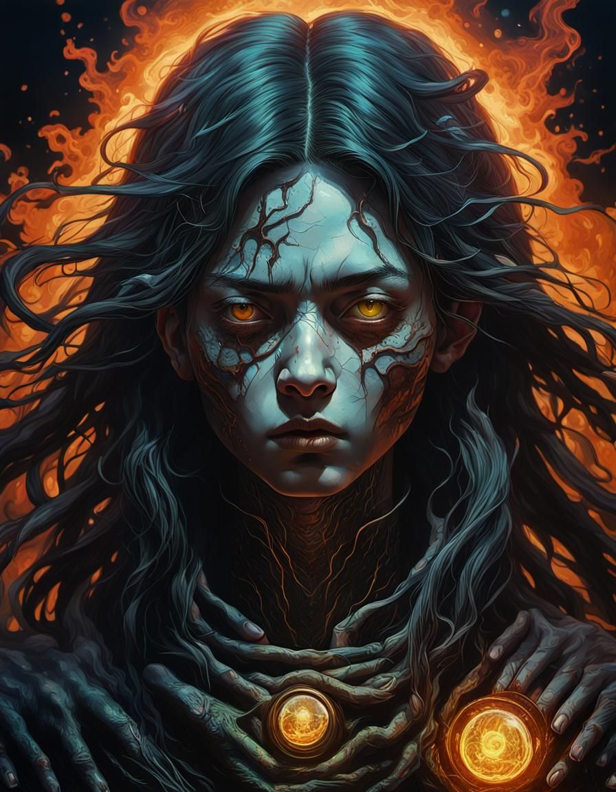 Hyperrealistic Chūnibyō in Dark Fantasy Style