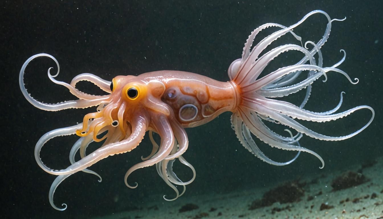 Exotic Alien Squid-Fish Using Siphon Propulsion