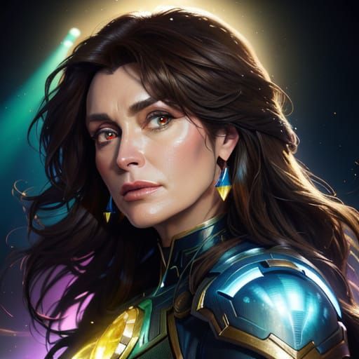 Laura Branigan Portrait in Art Nouveau Style