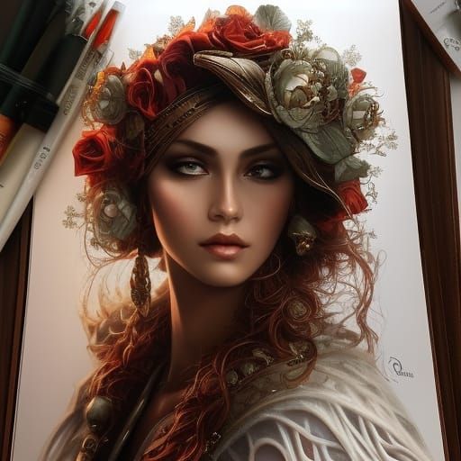 Beautiful Croatian Woman, Fantasy Art Portrait