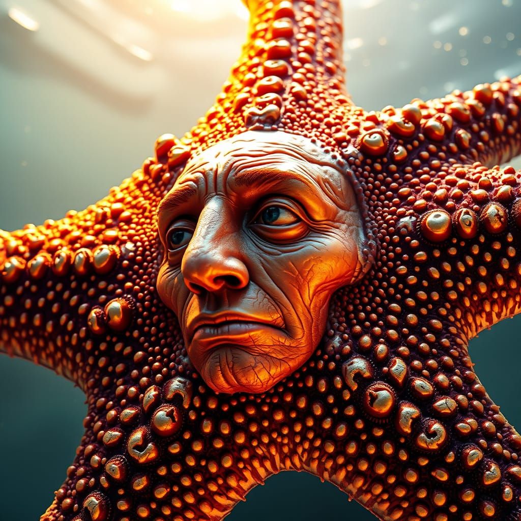 Ethereal Starfish Hybrid with Human Features