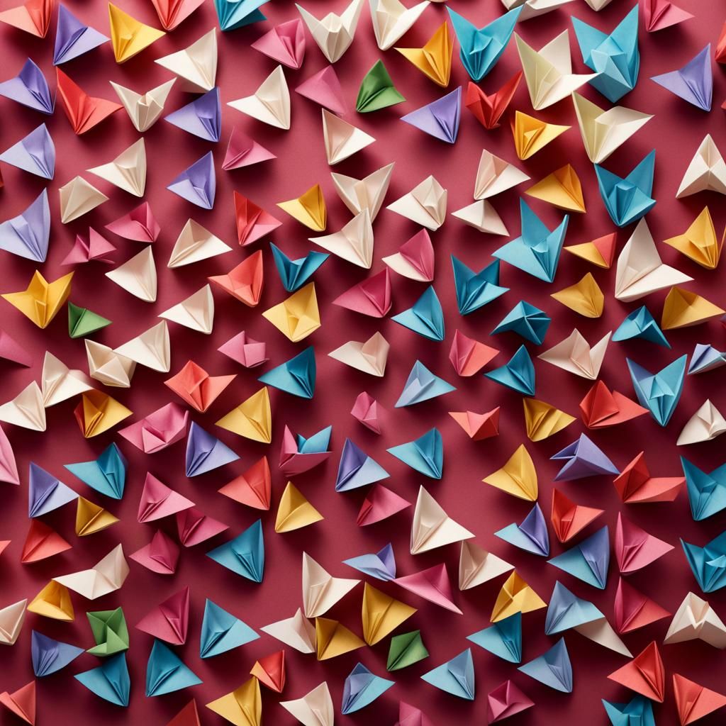 Origami Paper Folds Papercraft in 8K Resolution