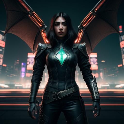 Elf Archer in Cyberpunk Fantasy Art Style