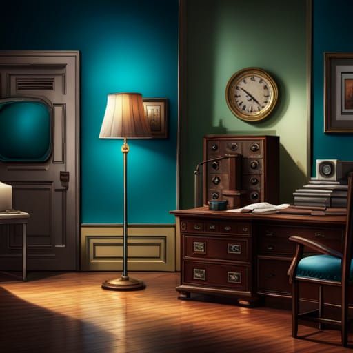 Hyperrealistic Old Russian Doctor's Office Concept Art