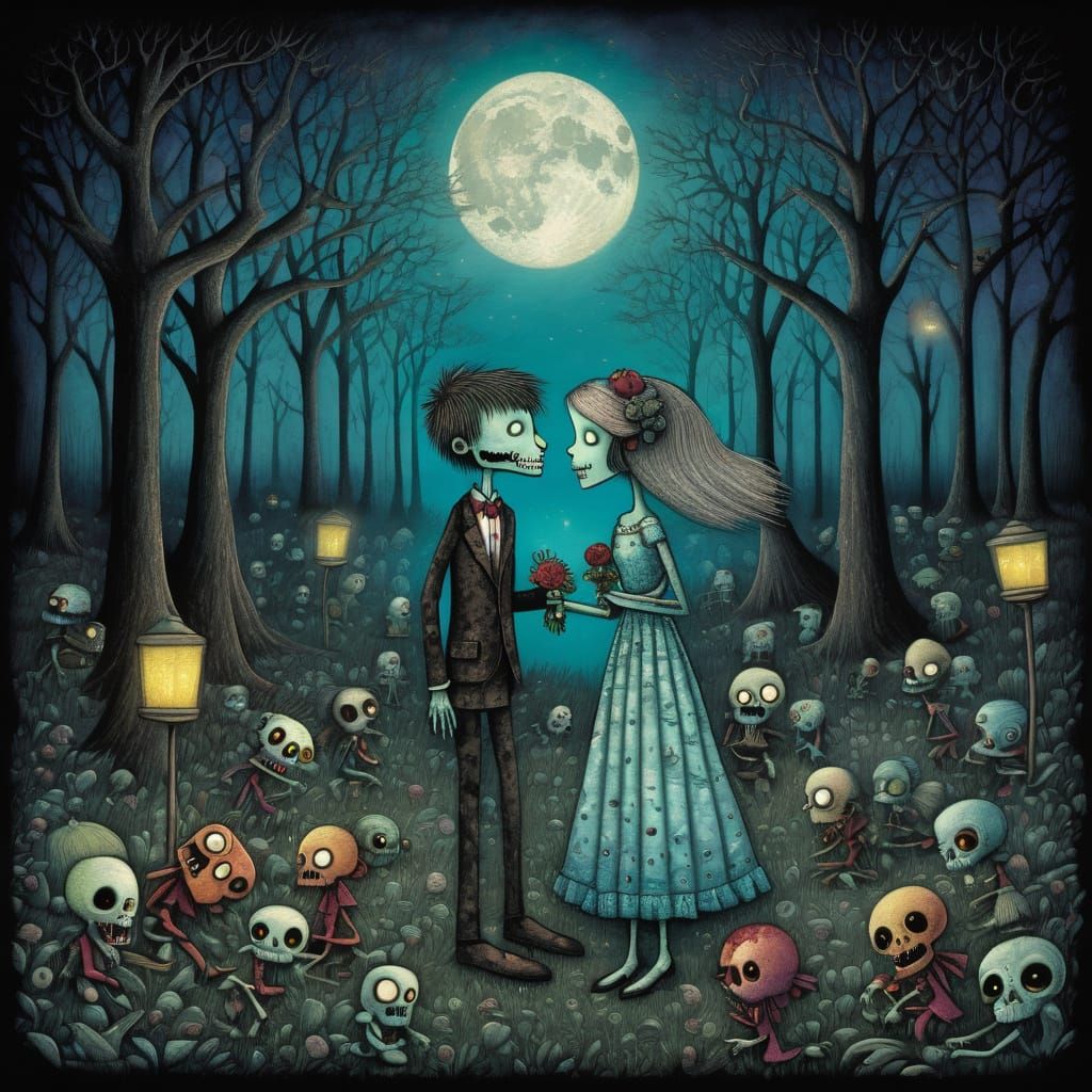 Zombie Prom Date and You in Dark Gothic Style