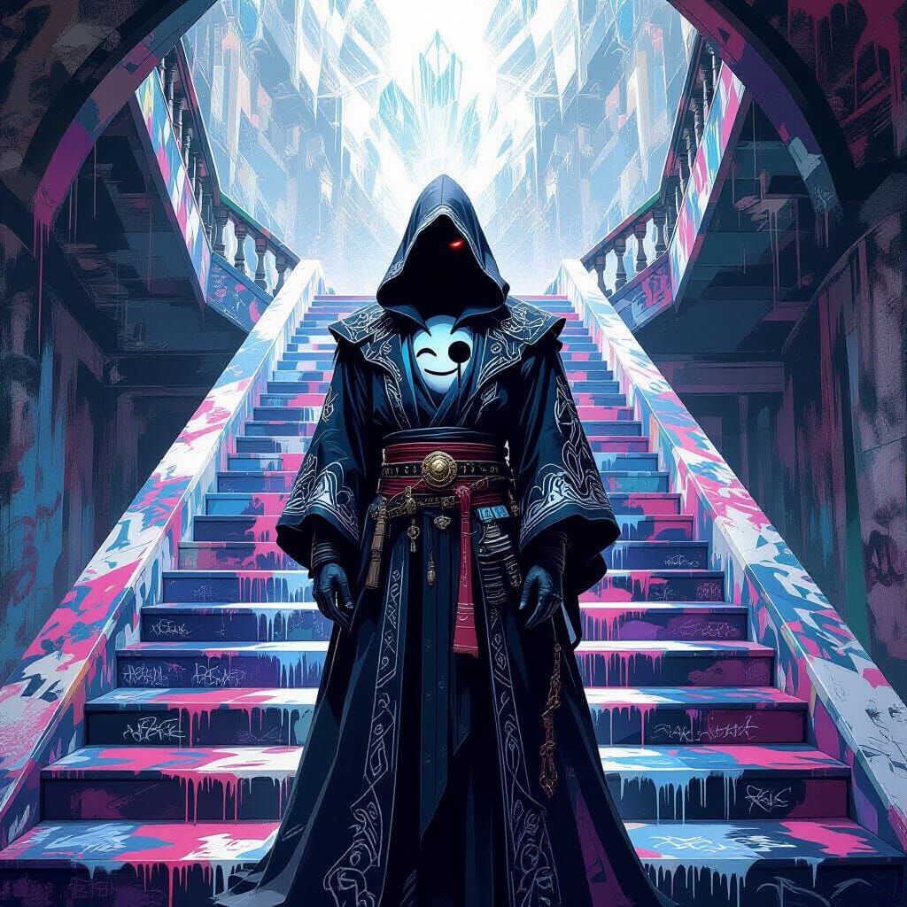 Wizard in Polychromatic Style with Crystalline Staircase