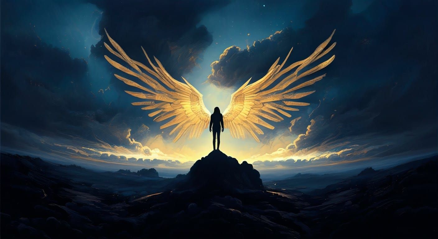 Mythical Wings Unfold in Stormy Cosmic Landscape