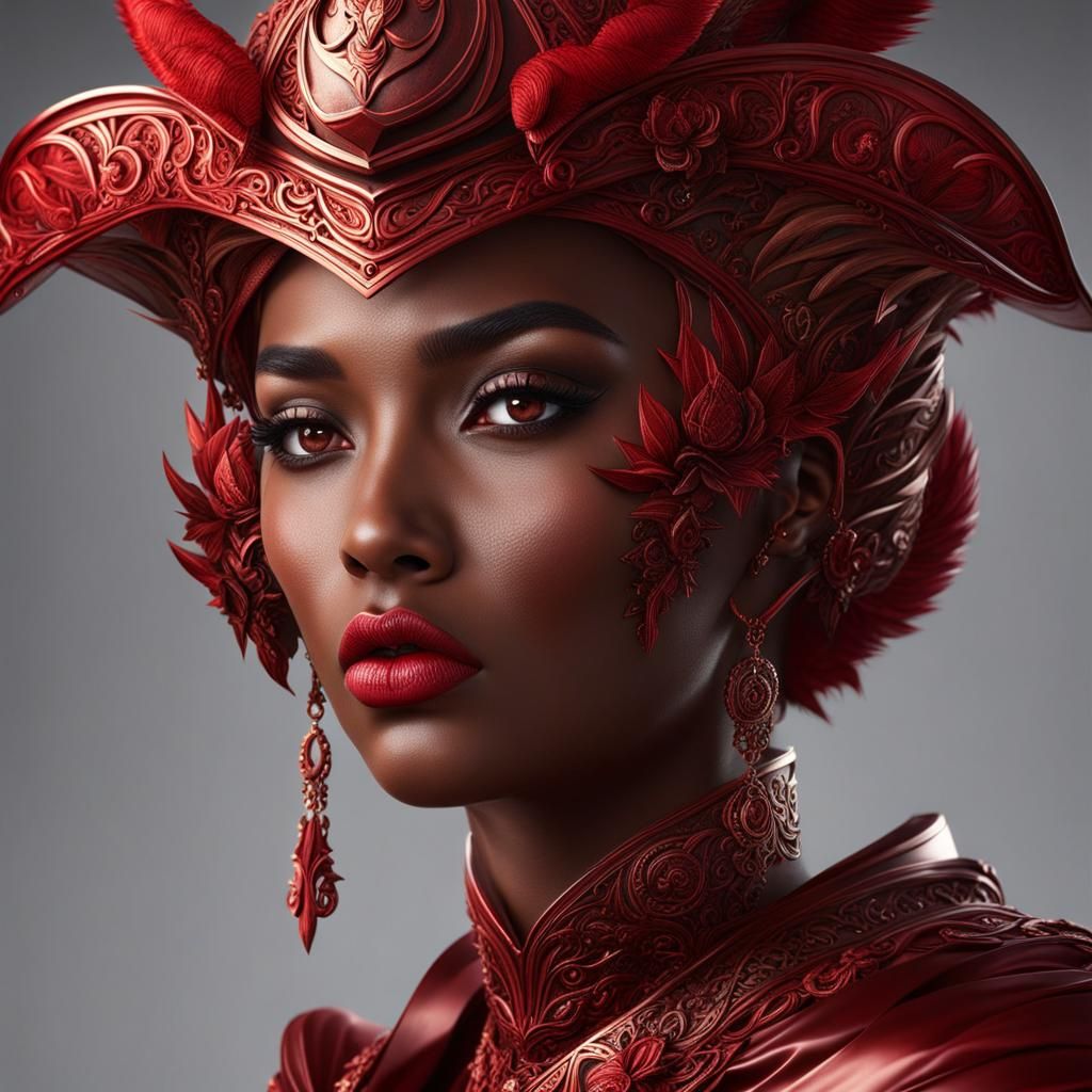 Red Lips, Mocha Skin 231119A