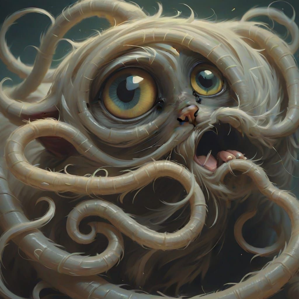 Pastel Kitten's Playful Close-Up: Soft Digital Art