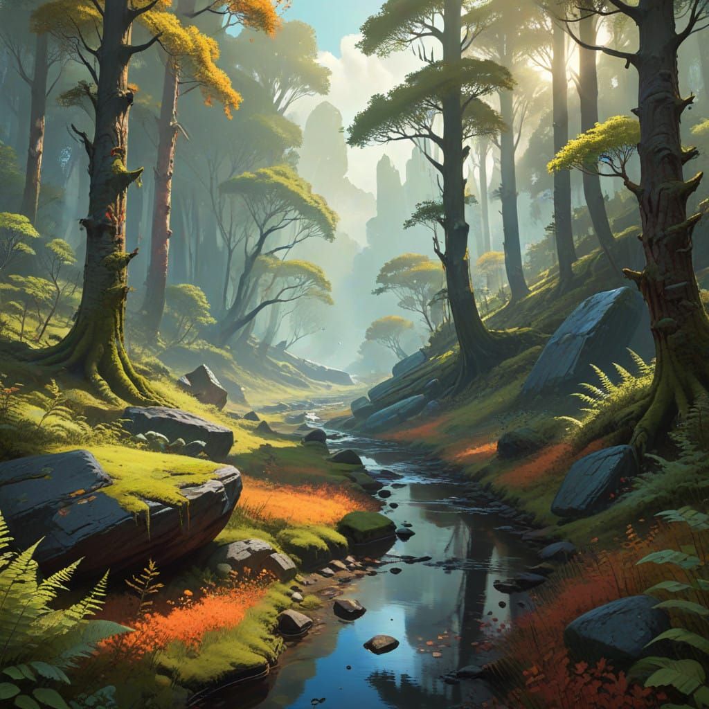 Wonderful Woodland Landscape in Photorealistic Style