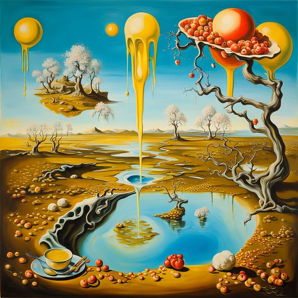 Surreal Spring Cherry Blossoms in Dali Style