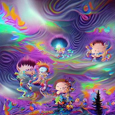 Psychedelic Rugrats Astral Cosmic Illustration