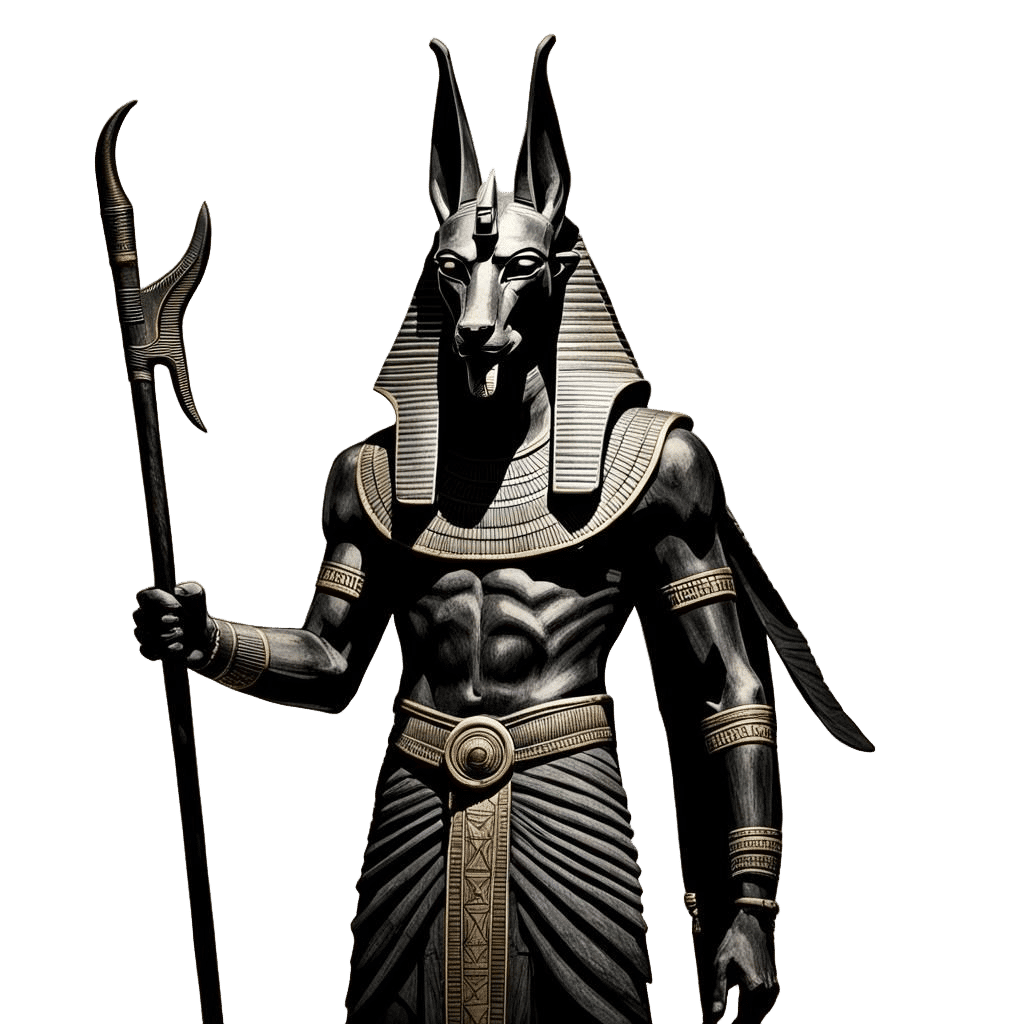 Fierce Anubis: Hyperdetailed Charcoal Drawing