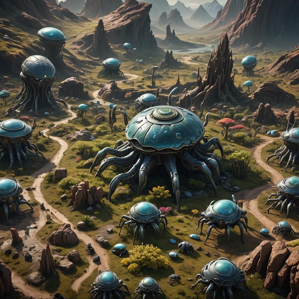 Diverse Alien World Concept Art