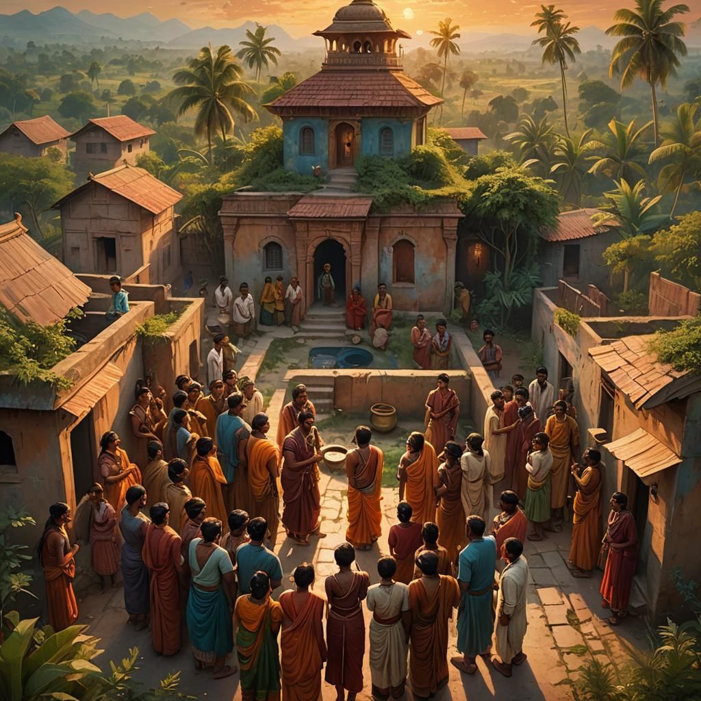 Indian Village Celebrates Sanitation in Fantasy Art Style
