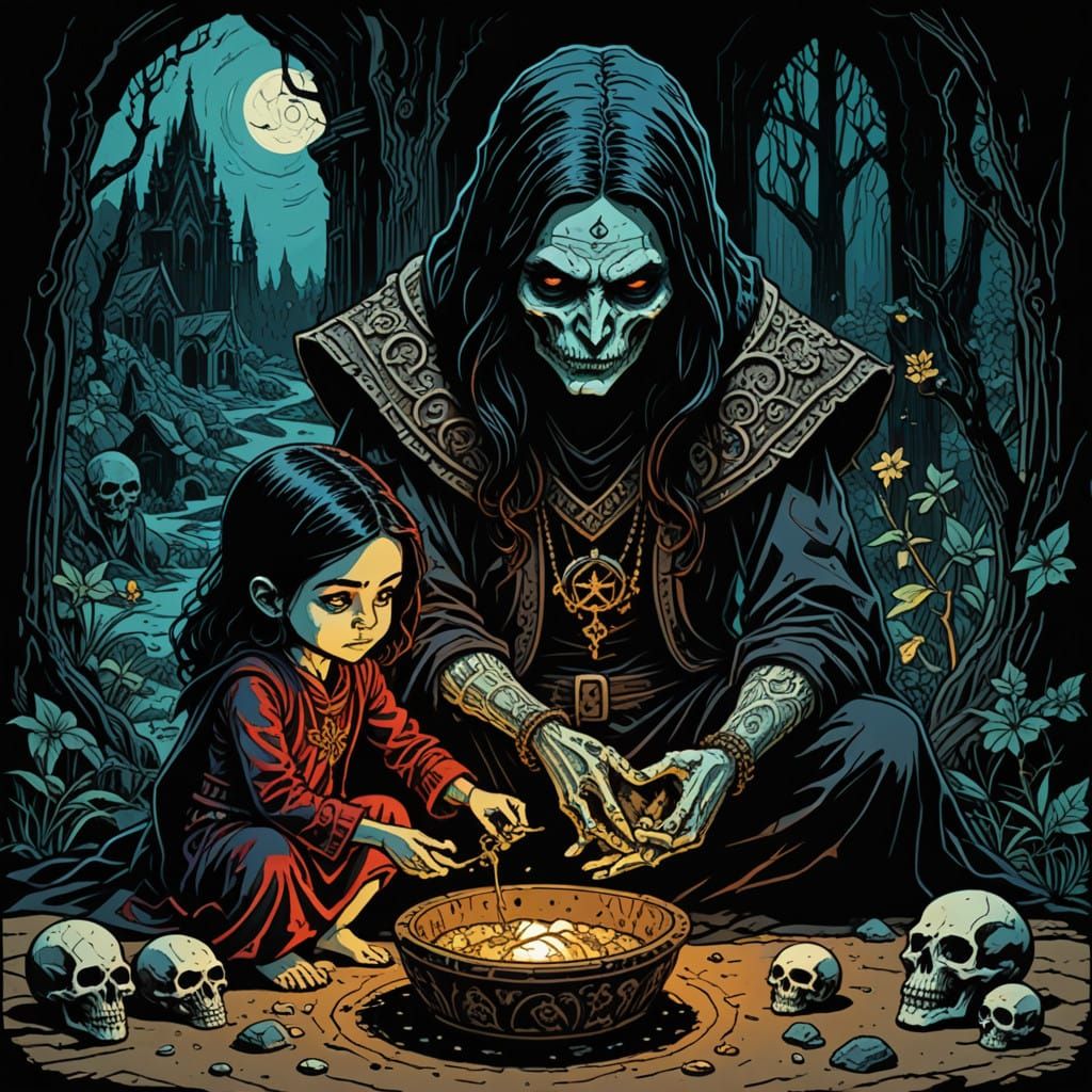 Necromancer and Baby Demon Discover Riches in Whimsical Wood...