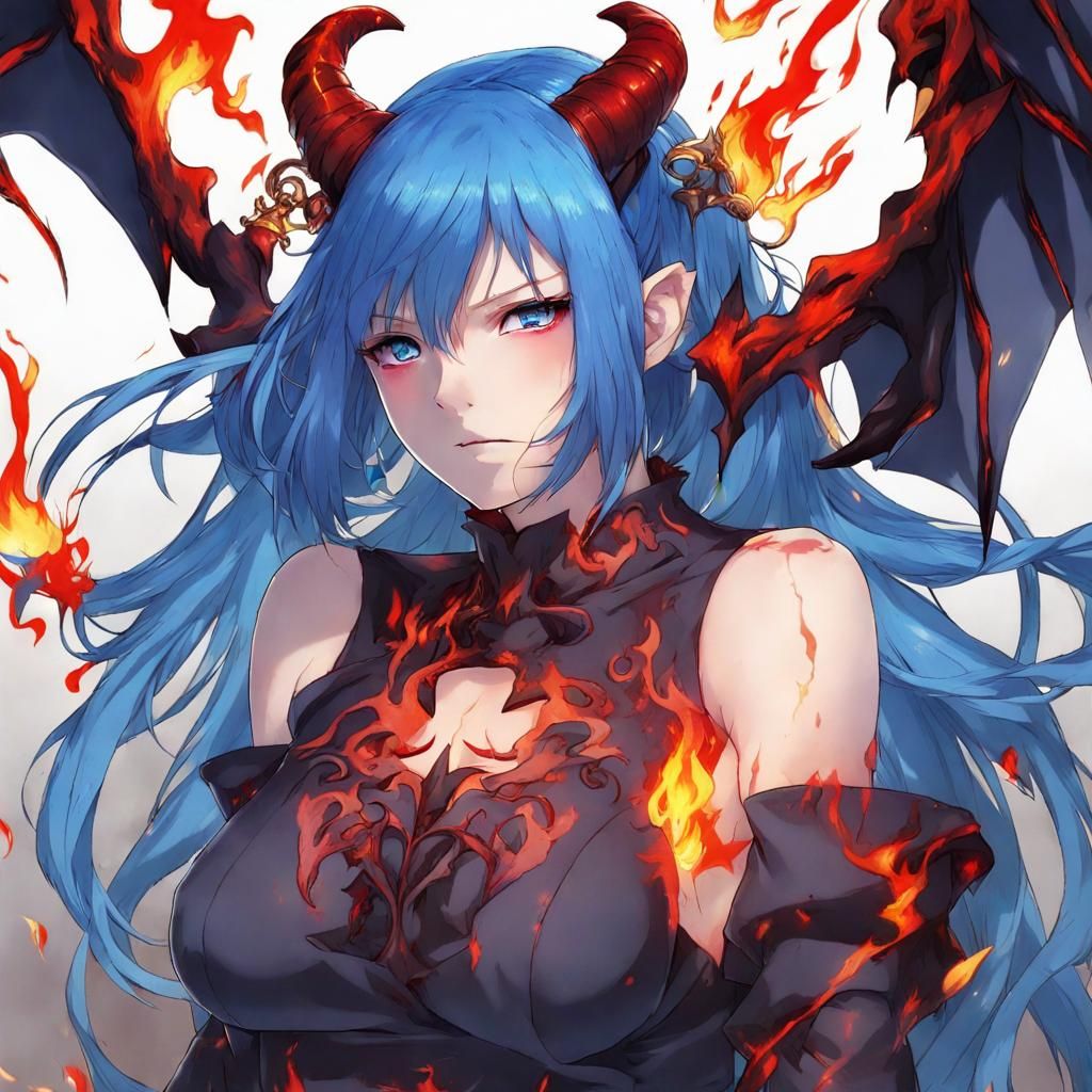 Anime Demon Girl in Hellfire