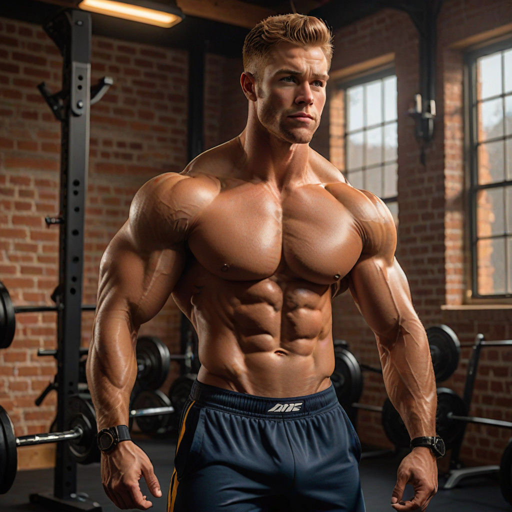 Athletic All-American Fitness Model in Golden Hour Glow