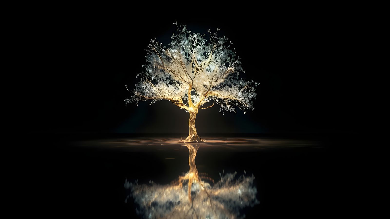 Luminous Tree Reflected in Liminal Space