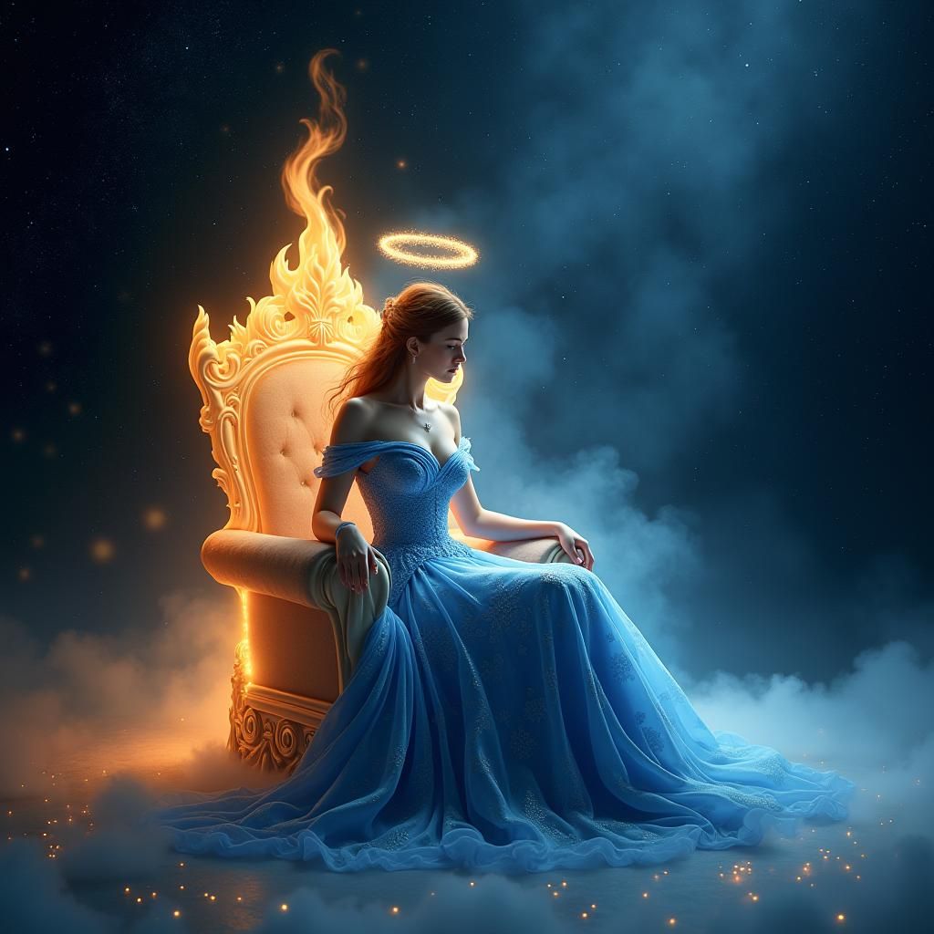 Celestial Queen on a Throne of Fire